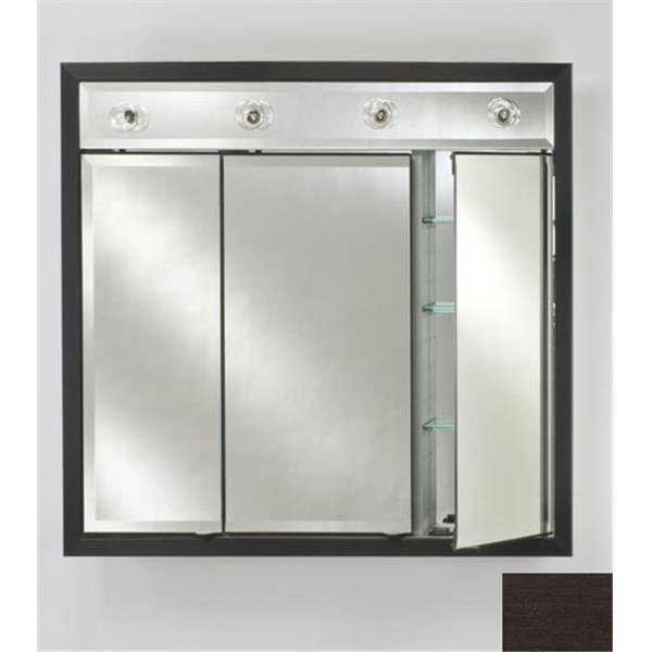 Afina Corporation Afina Corporation TD-LC3434RTRIES 34 in.x 34 in.Recessed Triple Door Cabinet with Contemporary Lights - Tribeca Espresso TD/LC3434RTRIES
